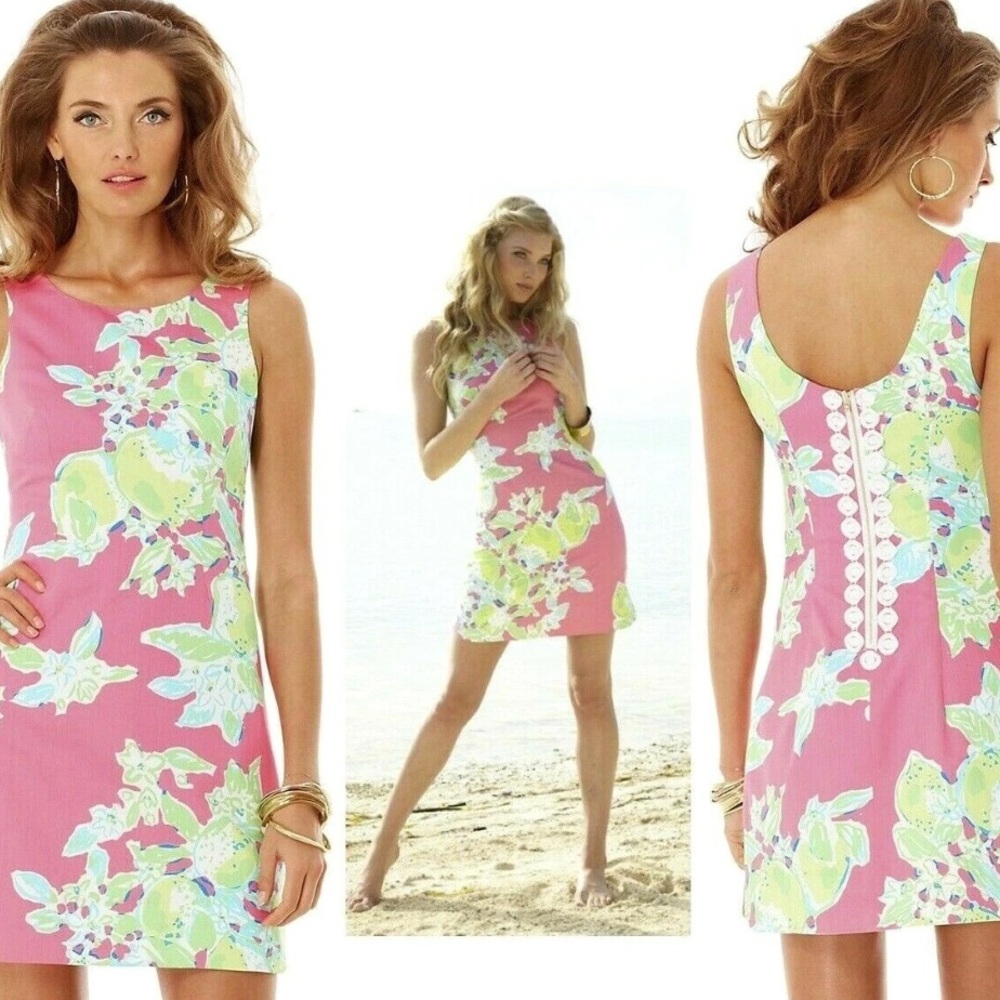Lilly Pulitzer Delia Shift Mini Dress in Pink Lemonade Print size 6 - Picture 6 of 11